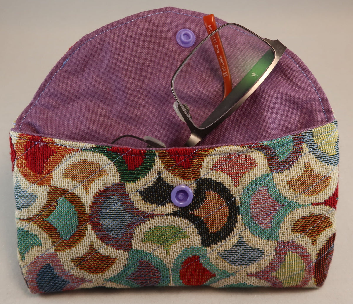 Handmade Tapestry Eyeglasses Pouch – Vintage Butterfly & Abstract Design